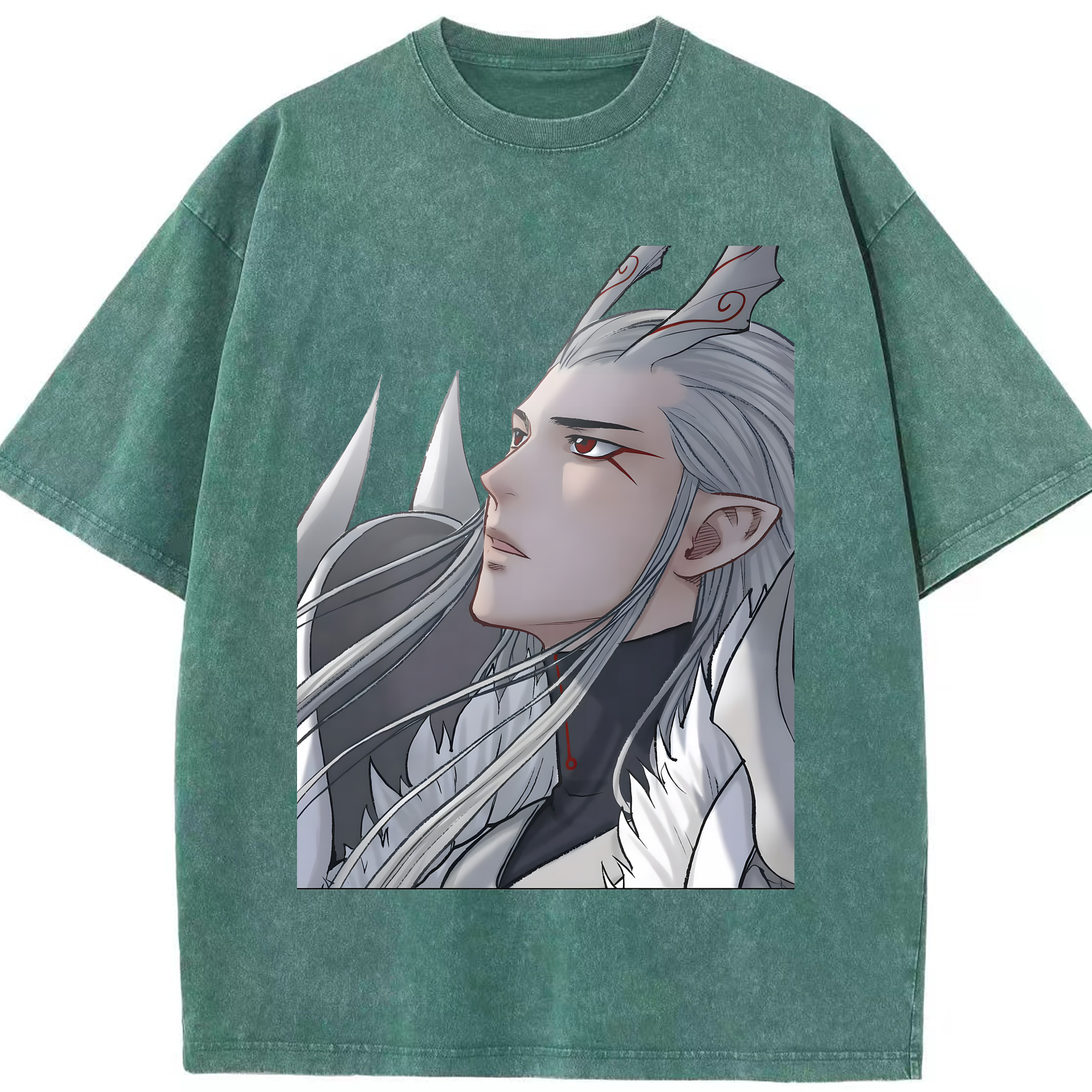 （画像用） Ne Zha 2 ナタ 魔童の大暴れ 綿100% ヴィンテージ風 半袖Tシャツ（フロントプリント）